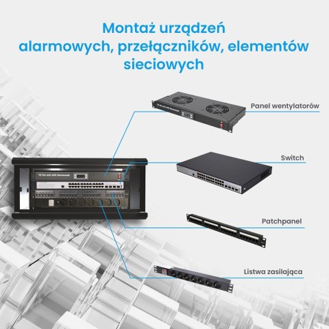 Extralink Szafa rack 4U 600x450 Czarna montowana na ścianie