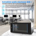 Extralink Szafa rack 4U 600x450 Czarna montowana na ścianie