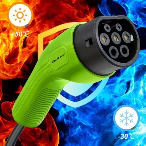 Qoltec 52474 kabel do ładowania pojazdów elektrycznych Czarny Typ 2 5 m