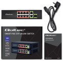 Qoltec Przełącznik sieciowy SWITCH FAST Ethernet PoE 8x RJ45 PoE 2x RJ45 Uplink 1x SFP | 120W | 1000 Mb/s