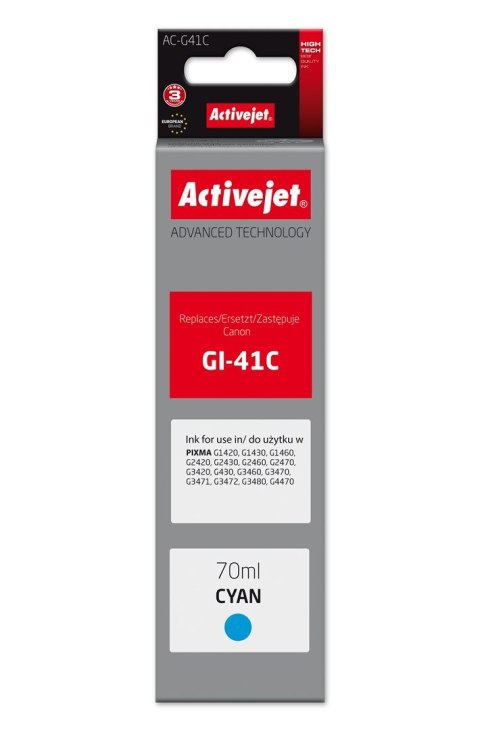 Activejet AC-G41C Buteleczka z tuszem z atramentem (zamiennik Canon GI-41C 4543C001; Supreme; 70 ml; niebieski)