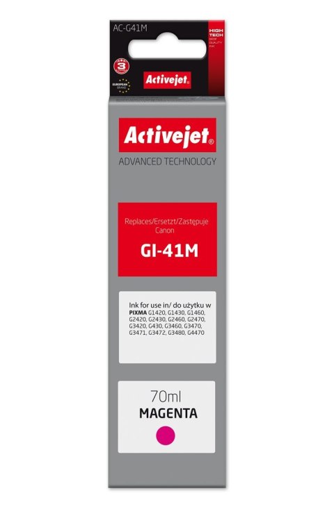 Activejet AC-G41M Buteleczka z tuszem z atramentem (zamiennik Canon GI-41M 4544C001; Supreme; 70 ml; czerwony)