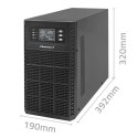 Zasilacz awaryjny UPS Qoltec 3kVA 3000W Power Factor 1.0 LCD EPO USB On-line