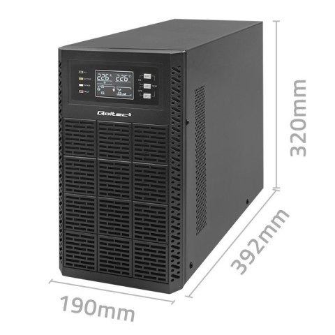 Zasilacz awaryjny UPS Qoltec 3kVA 3000W Power Factor 1.0 LCD EPO USB On-line