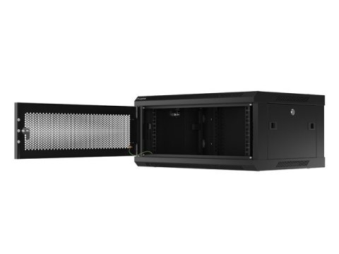 SZAFA INSTALACYJNA RACK WISZĄCA 19" 4U 600X450 CZARNA DRZWI PERFOROWANE LANBERG (FLAT PACK)