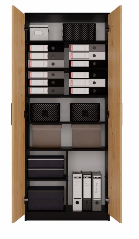 REGAŁ ZAMKNIĘTY OLIV 2D ANTRACYT/ARTISAN KOMPLET