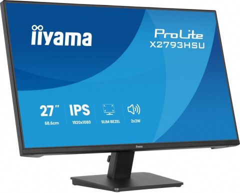 IIYAMA Monitor 27 cali X2793HSU-B1 IPS.HDMI.DP.120Hz,2xUSB, 1500:1,350cd, cienka ramka z 4 stron