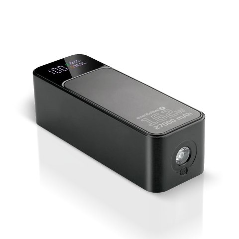 EverActive Powerbank 27 000 MAH 2X USB-C 1X USB 162,5W QC4+ wbudowana latarka wyświetlacz LCD