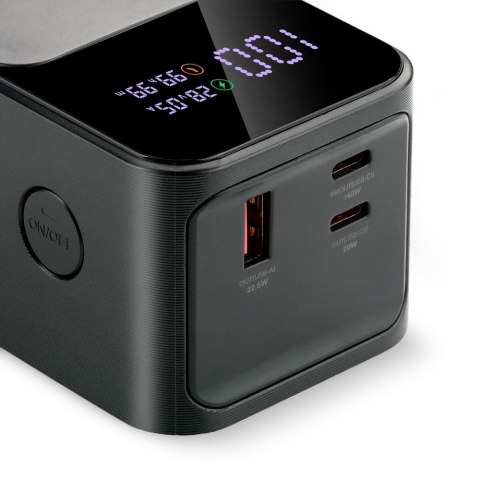 EverActive Powerbank 27 000 MAH 2X USB-C 1X USB 162,5W QC4+ wbudowana latarka wyświetlacz LCD