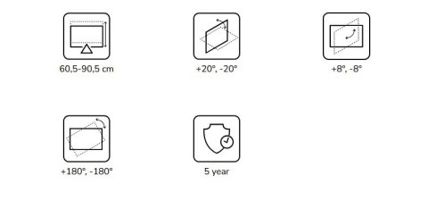 Neomounts Uchwyt sufitowy do projektora CL25-540WH1 h:60,5-90,5 cm biały