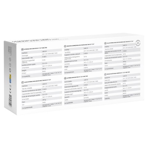 Savio Obudowa na dysk zewnętrzny AK-87 SSD SATA / HDD 3.5"