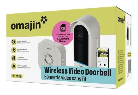 Bezprzewodowy wideodomofon OMAJIN OVD-01-EU Biały, Czarny