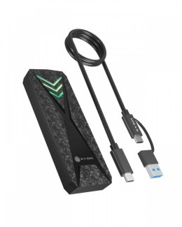 IcyBox Obudowa dysku IB-1805ML-CU31 NVMe M.2 SSD, RGB oświetlenie