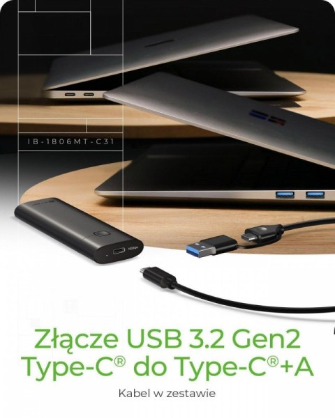 IcyBox Obudowa dysku IB-1806MT-CU31 M.2 NVMe SSD 10 Gbps