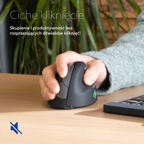 Ergonomiczna mysz R-Go Maus HE ergonomisch rechts Bluetooth mittel schwarz/sil retail