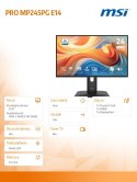 MSI Monitor PRO MP245PG E14 23.8 cala/LED/FHD/Flat/144Hz/Black