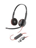 Poly Blackwire 3225 Stereo USB-C Headset +3.5mm Plug +USB-C/A Adapter (Bulk)