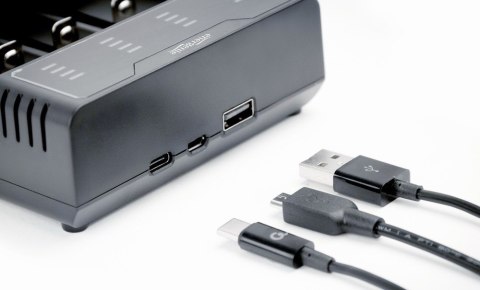 Gembird Ładowarka akumulatorów USB Ni-MH + Li-ion, czarna
