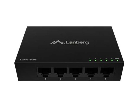 Lanberg Switch DSM1-1005 5X 1GB/S niezarządzalny Gigabit Ethernet Desktop 12V ( obudowa metalowa)