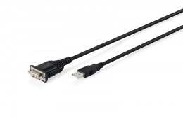 Digitus Kabel adapter USB 2.0 do RS232 (DB9) | Chipset FTDI (FT232RNL) | PVC, czarny | Mocowanie w tulejkach gwintowanych | 1.8m