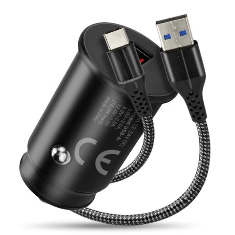 EverActive Ładowarka samochodowa CC-15QC QC3.0 18W 1XUSB + kabel USB-C 1m