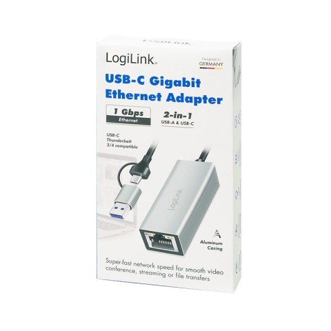 LogiLink Adapter USB-C do Gigabit Ethernet + USB