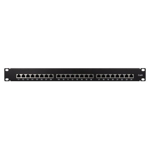 LogiLink Patchpanel CAT6 19' 24- porty, STP czarny
