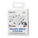 LogiLink Hub 4xUSB3.0, OTG, srebrny