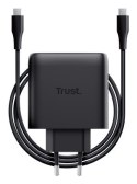 Ładowarka TRUST czarna MAXO GaN 65W 2x USB-C