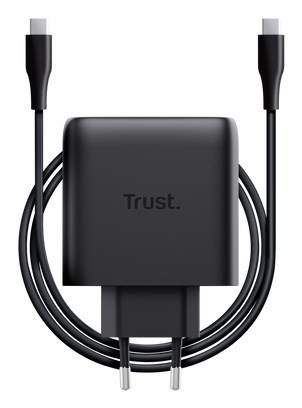 Ładowarka TRUST czarna MAXO GaN 65W 2x USB-C