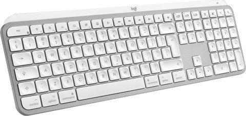 Logitech Master MX Keys S for Mac klawiatura Biuro RF Wireless + Bluetooth QWERTY Amerykański międzynarodowy Aluminium, Biały