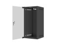 Szafa instalacyjna rack wisząca 10" 12U 280x310 czarna drzwi szklane Lanberg (Flat Pack)