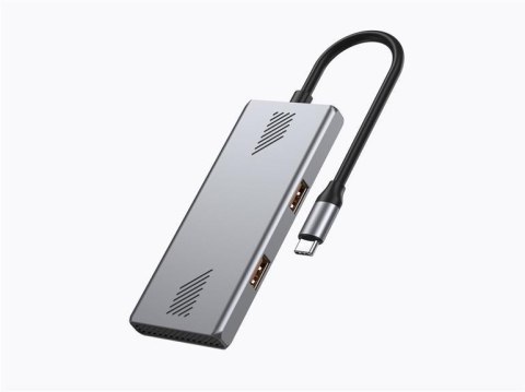 Hub USB-C 2 x USB-A + 2 x USB-C Gembird srebrny