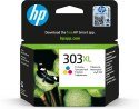 HP Oryginalny trójkolorowy tusz 303XL o wysokiej wydajności