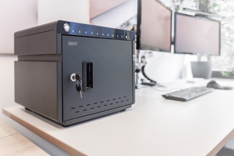 Digitus Mobilna desktopowa stacja ładowania do 10 notebooków/tabletów do 13 cala, UV-C, USB-C