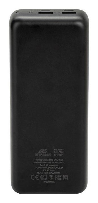 Rivacase VA1080 bank mocy Litowo-polimerowy (LiPo) 30000 mAh Czarny, Niebieski