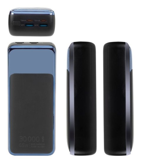 Rivacase VA1080 bank mocy Litowo-polimerowy (LiPo) 30000 mAh Czarny, Niebieski