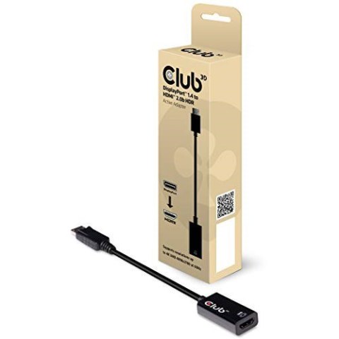 Adapter Club3D CAC-1080 (DisplayPort 1.4 to HDMI 2.0B HDR Adapter Supports 4096X2160@60Hz High Dynamic Range)