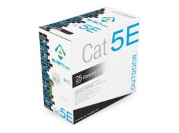 Kabel sieciowy A-LAN drut zewnętrzny suchy 100% miedź KIF5OUT305 (FTP; 305m; kat. 5e; kolor czarny)