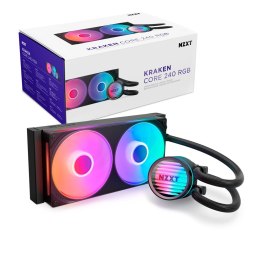NZXT Kraken Core 240 RGB Procesor Zestaw do chłodzenia płynami 12 cm Czarny 1 szt.
