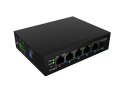 Lanberg ILFE-4P-1GE-1S-90 przełącznik sieciowy Nie zarządzany Fast Ethernet (10/100) Obsługa PoE 1U Czarny