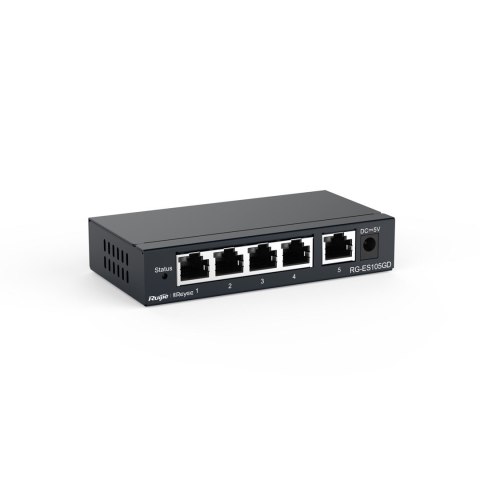 Ruijie Networks RG-ES105GD przełącznik sieciowy Nie zarządzany Gigabit Ethernet (10/100/1000) Czarny