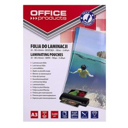 OFFICE PRODUCTS Folia do laminowania, A3, 2x80mikr., błyszcząca, 100szt., transparentna