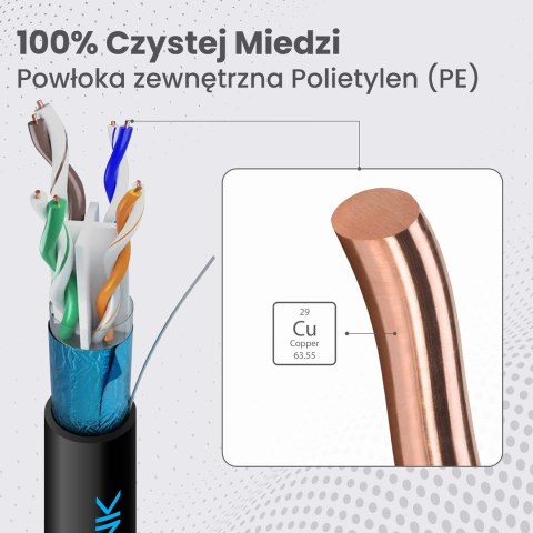 Extralink Kabel sieciowy skrętka CAT6 FTP (F/UTP) V2 Zewnętrzny 305M