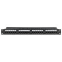 INTELLINET Patch Panel 24x RJ45 Cat6 UTP ze wspornikiem do kabli 721035