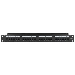 INTELLINET Patch Panel 24x RJ45 Cat6 UTP ze wspornikiem do kabli 721035