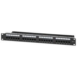 INTELLINET Patch Panel 24x RJ45 Cat6 UTP ze wspornikiem do kabli 721035