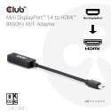 CLUB3D CAC-1188 adapter kablowy 0,09 m Mini DisplayPort HDMI Czarny
