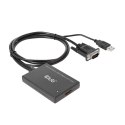 CLUB3D CAC-1720 adapter kablowy 0,6 m HDMI Typu A (Standard) VGA (D-Sub) + USB Czarny