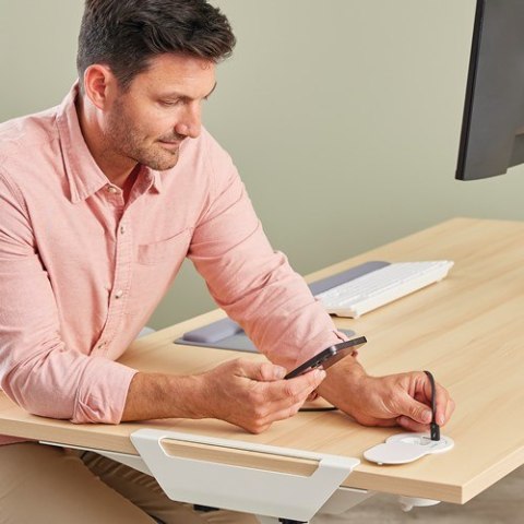 Fellowes 100137178 rozgałęziacz 2 m 1 x gniazdo sieciowe Wewnętrzna Biały